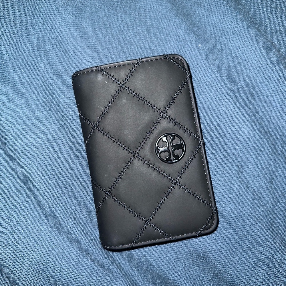 Tory Burch Black Quilted Card Case